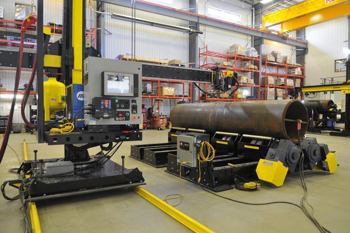 subarc welding manipulator system with vessel turning rolls
