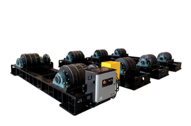 fixed height turning rolls for rotation of tank or vessel