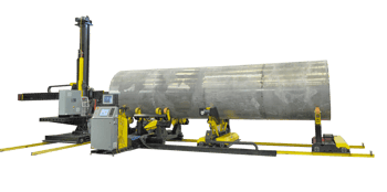 Automated tank and vessel MIG welding manipulator and fit up roll system