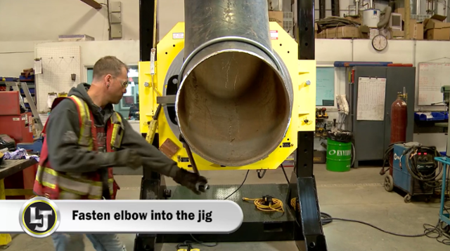 welding positioner with elbow jig