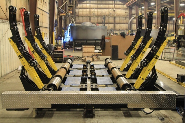 fit-up roll bed for welding vessel or tank