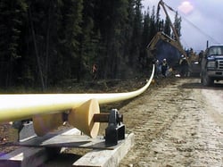 pipeline polyurethane rollers in Canadian rockies