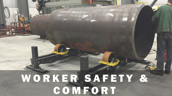 tank turning rolls used for worker safety and comfort