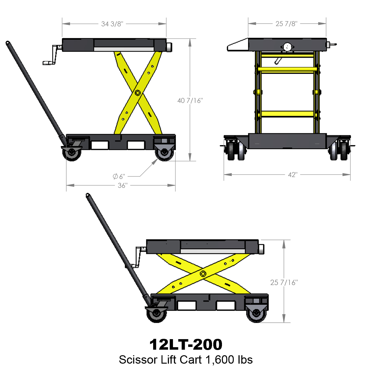 12LT-200 cart for benchtop positioner