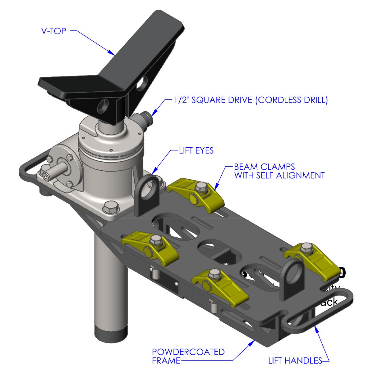 1,500 lbs pipe lifting jack