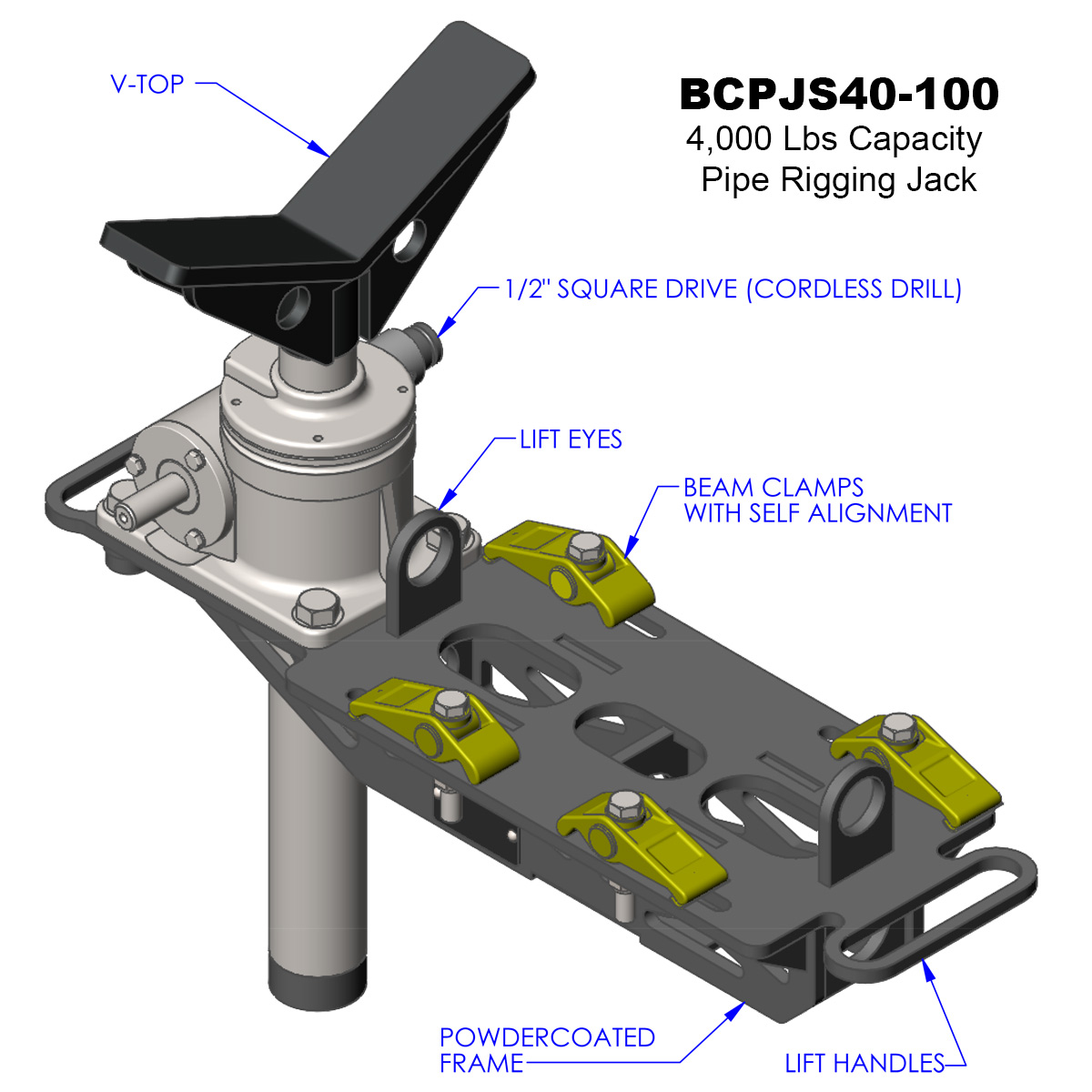 4,000 lbs pipe lifting jack