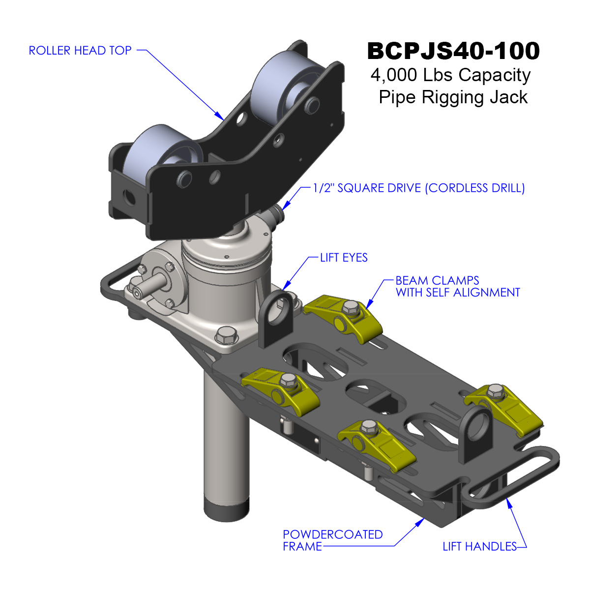 18in OD pipe rigging jack