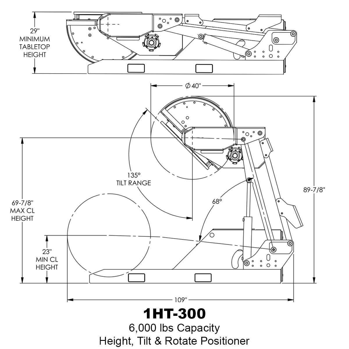 1HT-300 Positioner Technical Drawing
