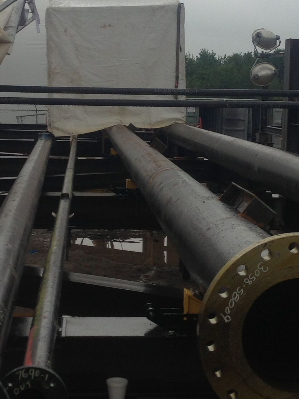 pipe rigging rollers installation