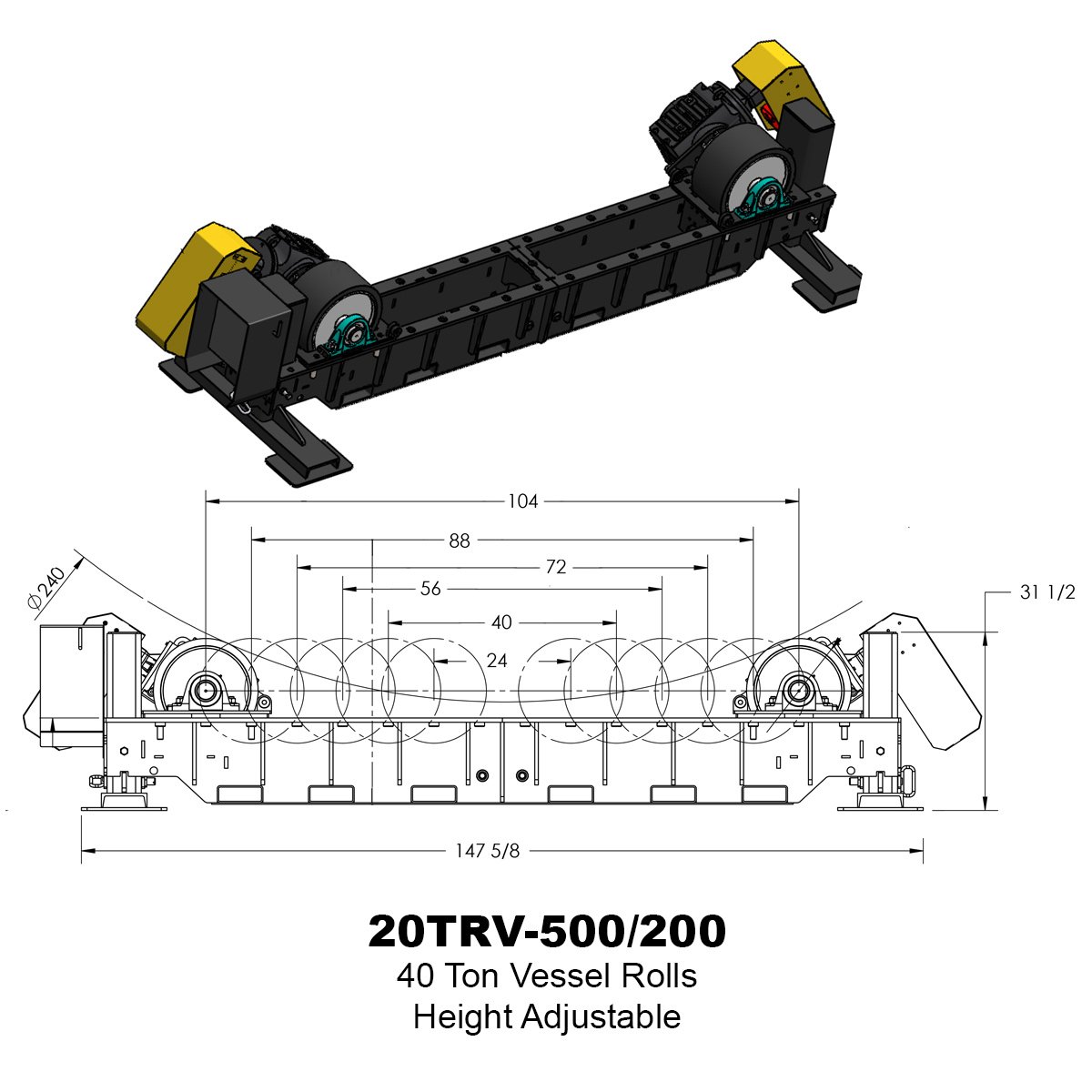 20TRV-500-200 tank rolls