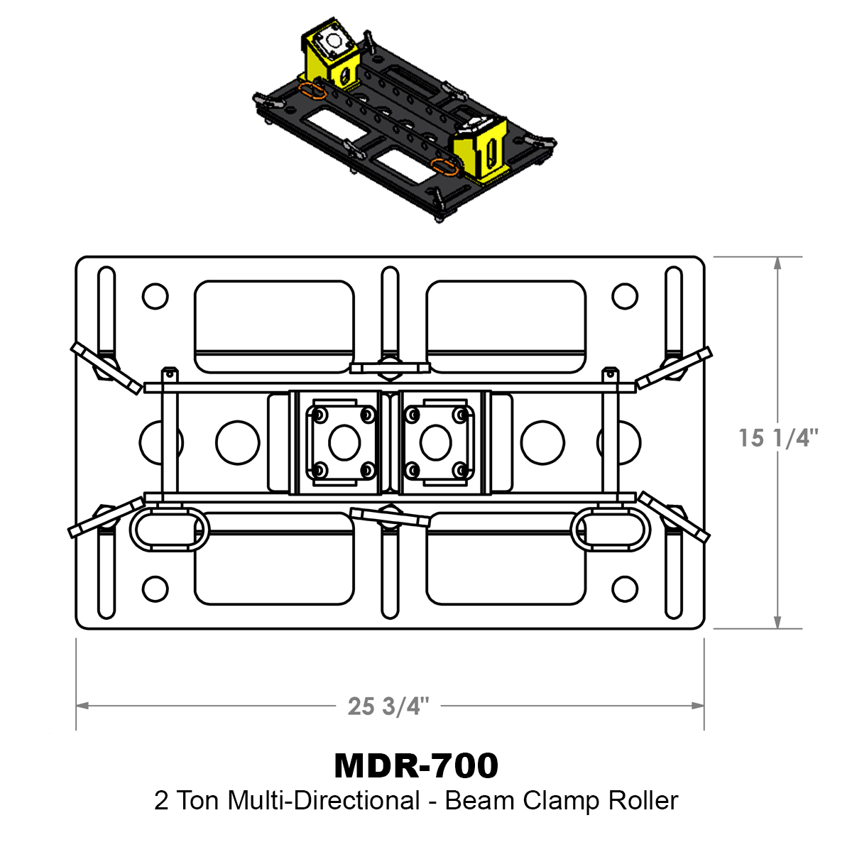 MDR-700 4000 lbs multidirectional beam rigging clamps