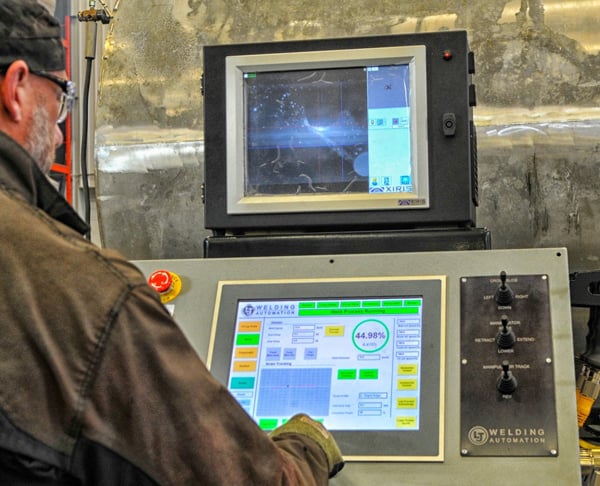 HMI control panel for MIG and SAW welding manipulator