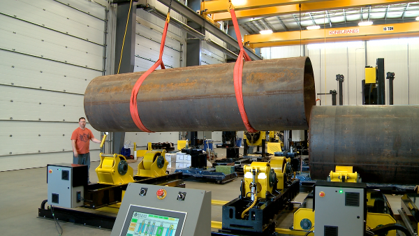 growing line turning roll automated welding system