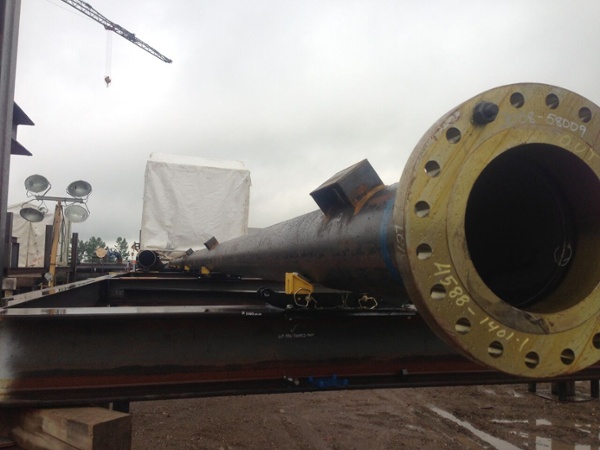 rigging rollers in a pipe installation